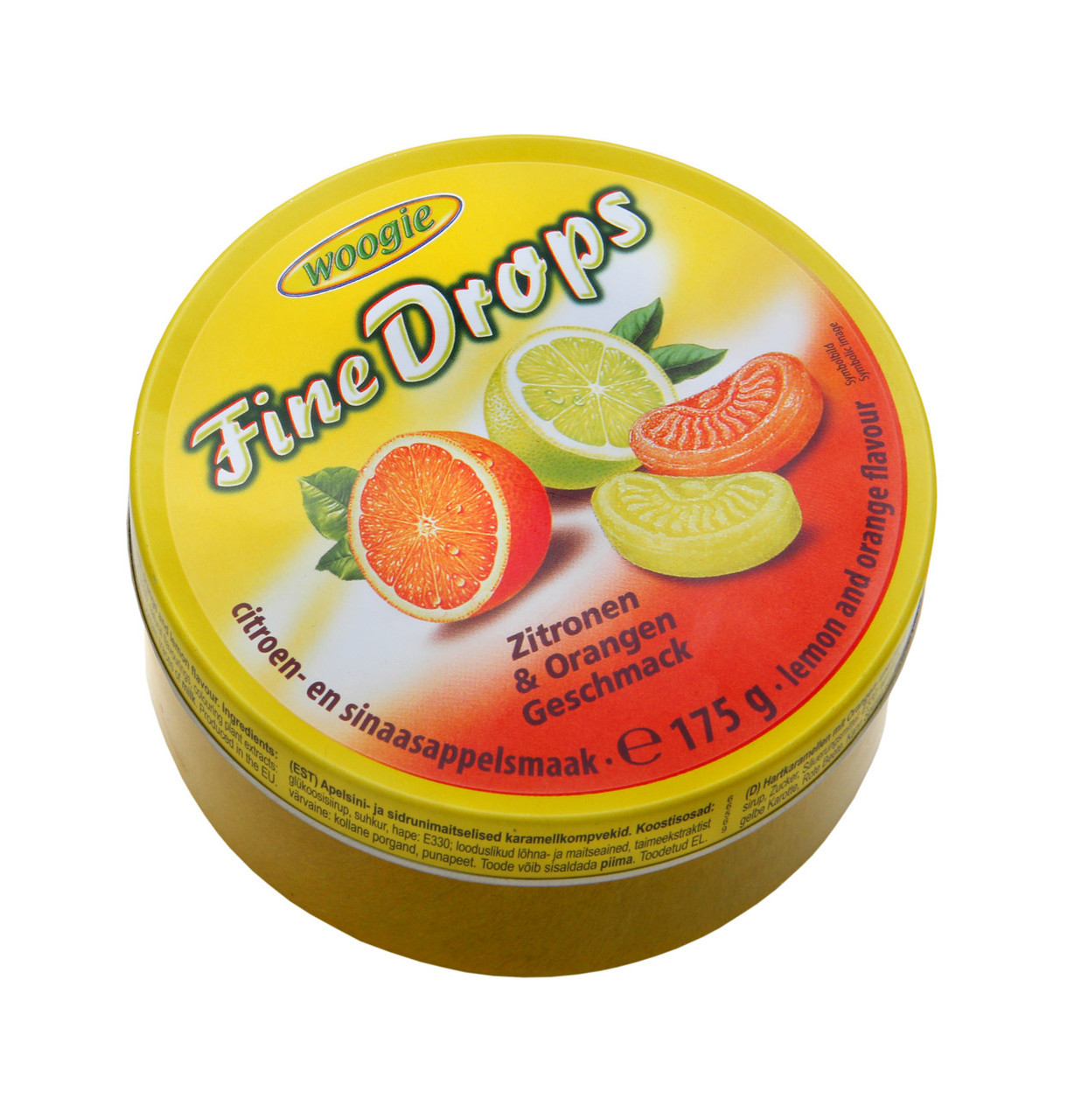 Льодяники Woogie fine drops лимон та апельсин 175г
