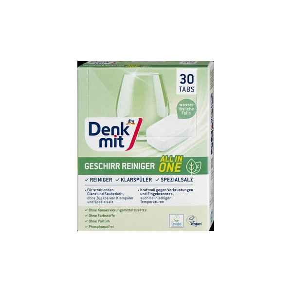 Таблетки для посудомийних машин Denkmit Geschirr-Reiniger Nature, 30 шт.