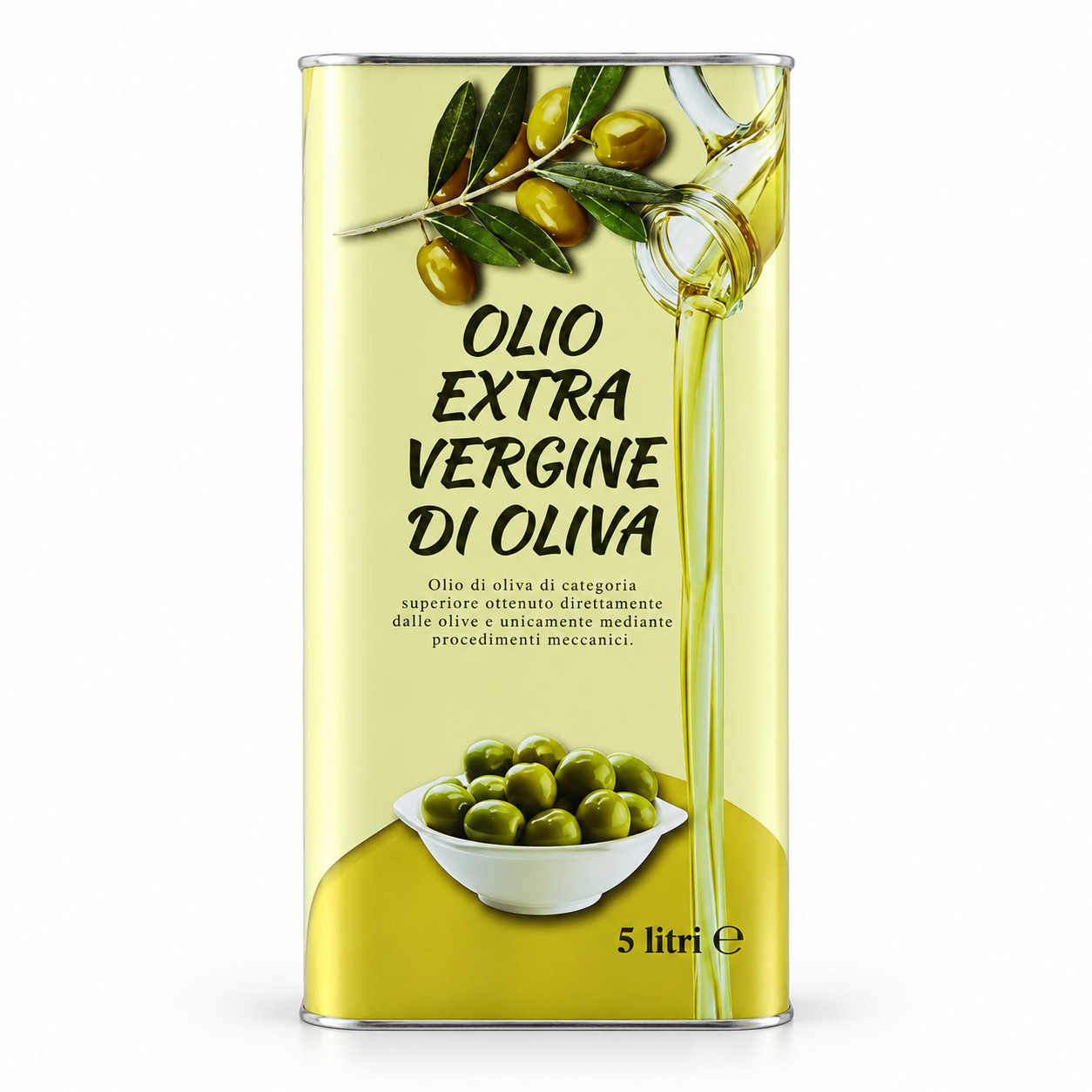 Олія оливкова Extra Virgin першого віджиму Olio Extra Vergine di Oliva нерафінована в металевій каністрі 5л
