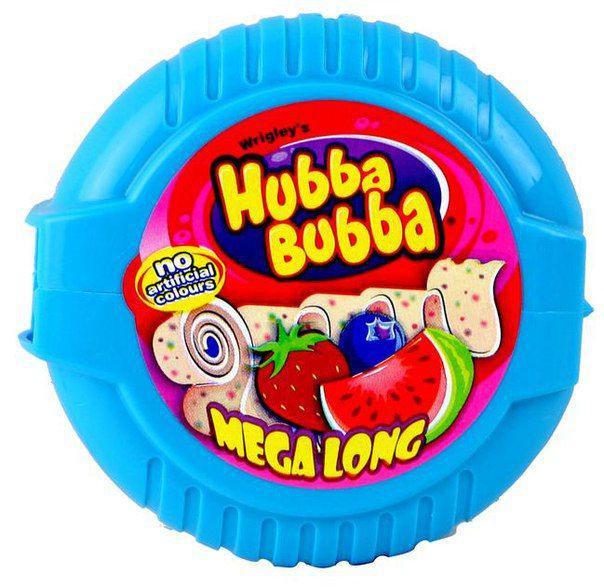 Жувальна гумка Стрічка Hubba Bubba Bubblegum Blue Хуба буба жуйка Кавун Суниця Касета 180см 56г