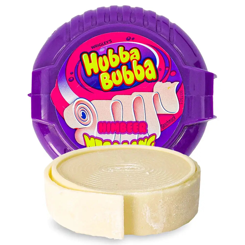 Жувальна гумка Стрічка Hubba Bubba Bubblegum Megalong Himbeer Хуба буба жуйка Малина Касета 180см 56г