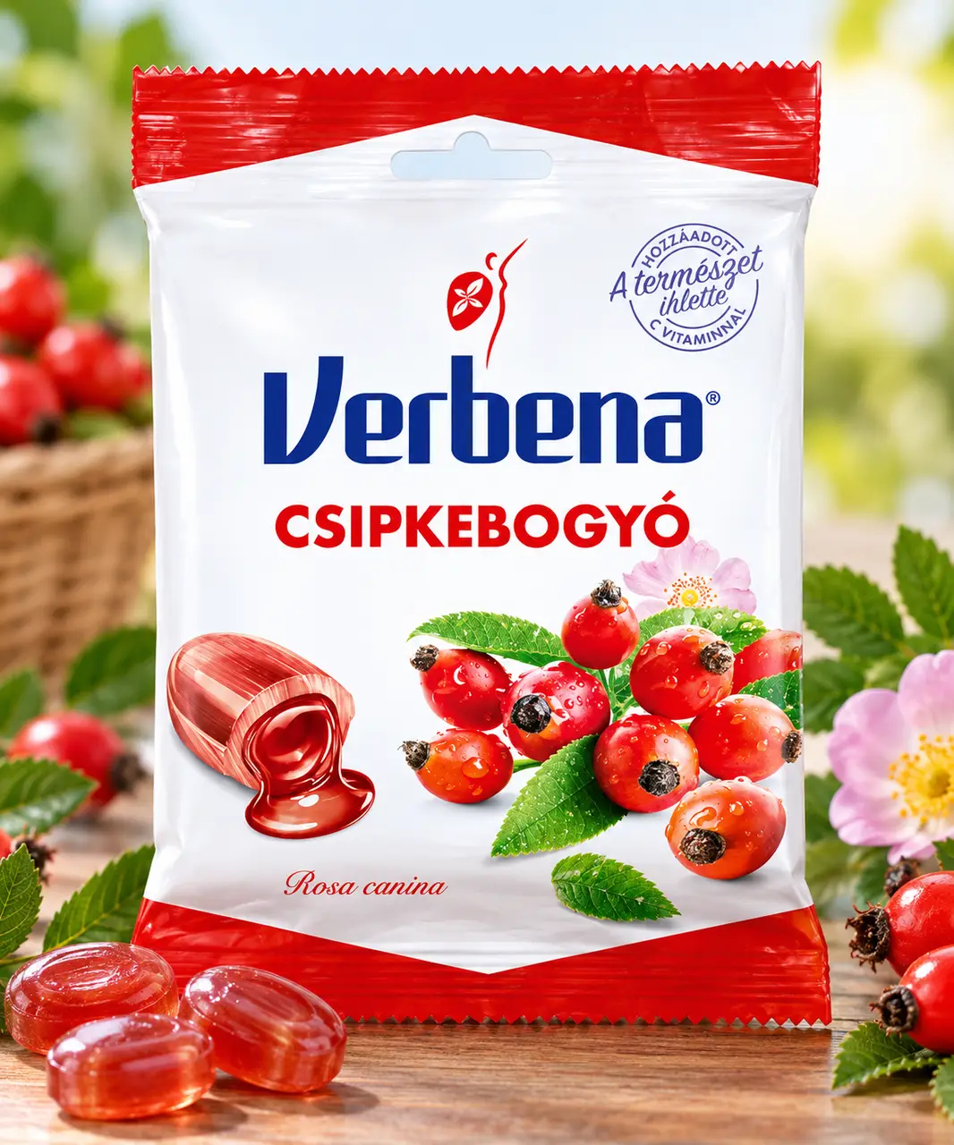 Льодяники Verbena з екстрактом шипшини та вітаміном C 60г