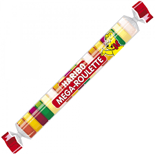Желейні цукерки Круглі Haribo Mega Roulette Харібо Мега ролет трубочка Фруктове асорті 18шт 45г