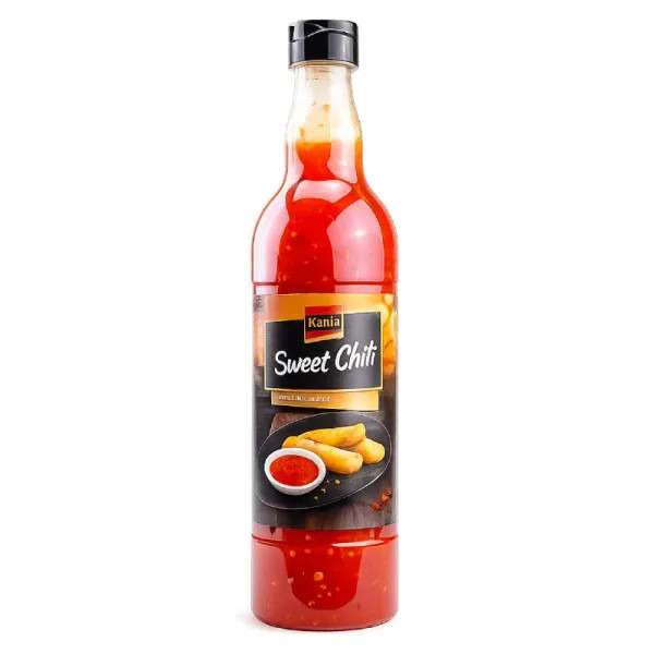 Соус кисло-солодкий чилі Kania Sweet Chili Sauce Каніа пікантний з перцем чилі для м'яса гриля бургерів піци курки Пляшка 700мл