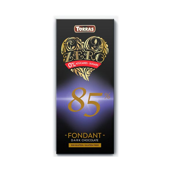 Шоколад Torras Fondant Dark chocolate екстра чорний 85% 100г