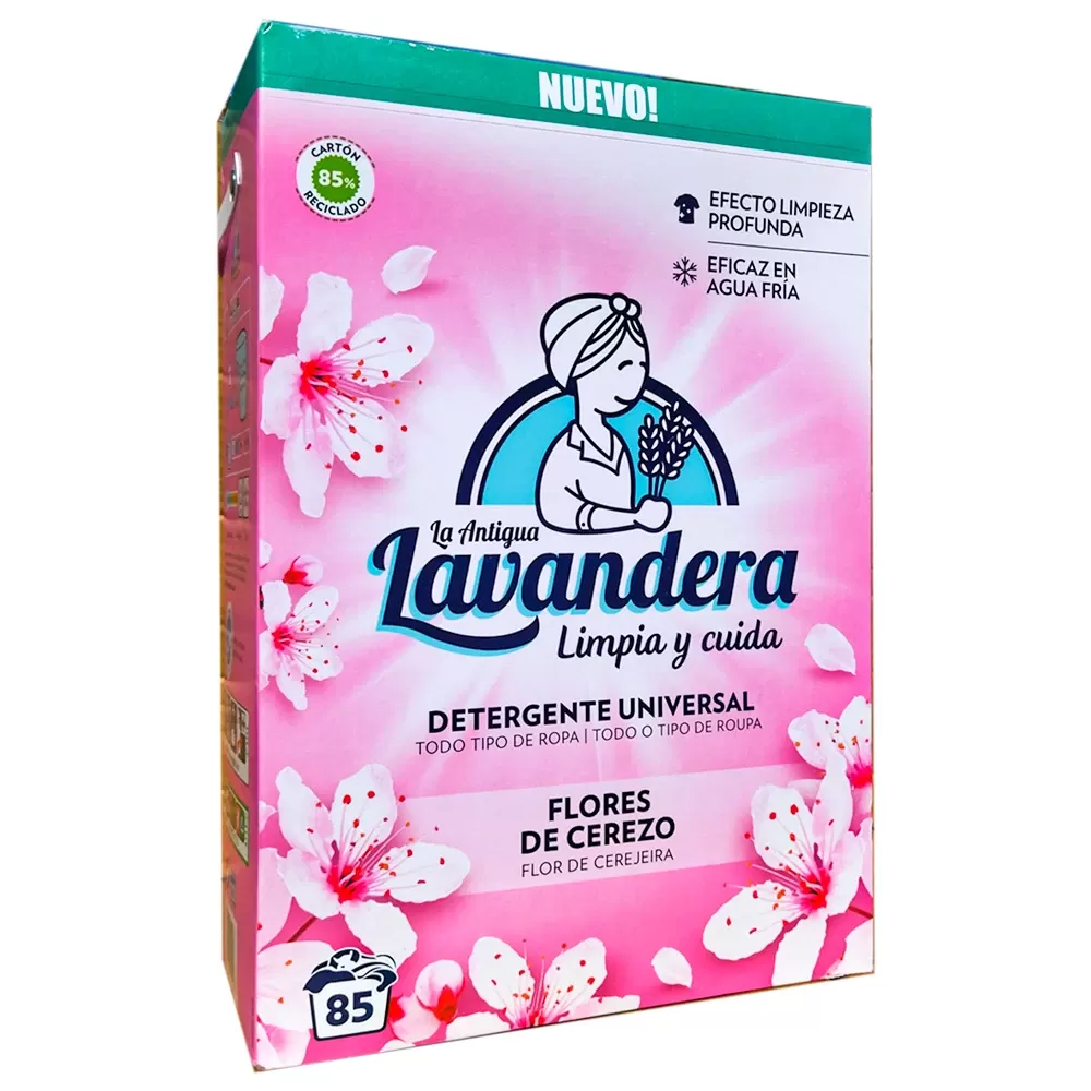 Порошок пральний Універсальний Lavandera LimpiaCuida Detergente Universal Flores Cerezo Лавандера Квіти Сакури 85 прань 4700г