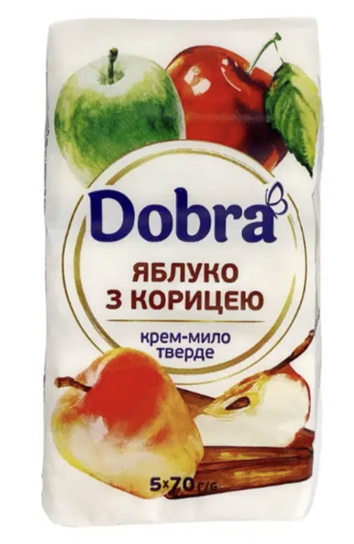 Туалетне крем-мило Dobra Яблуко з корицею 5шт 70г