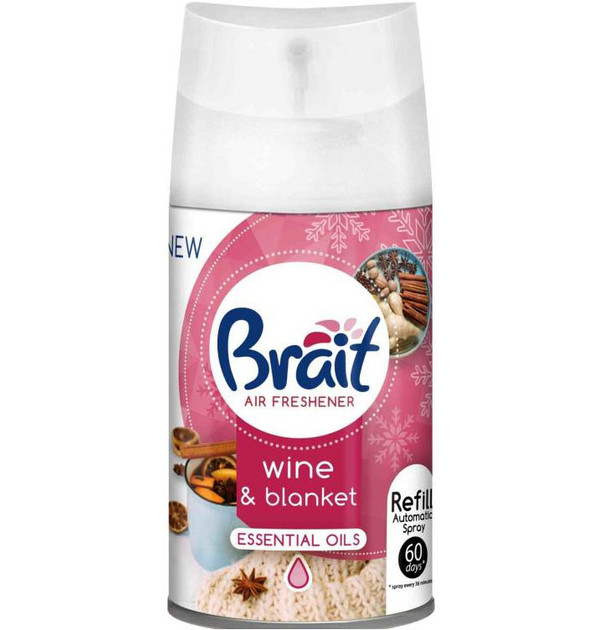 Змінний балон для автоматичного ароматизатора повітря Brait Wine & Blanket 250мл