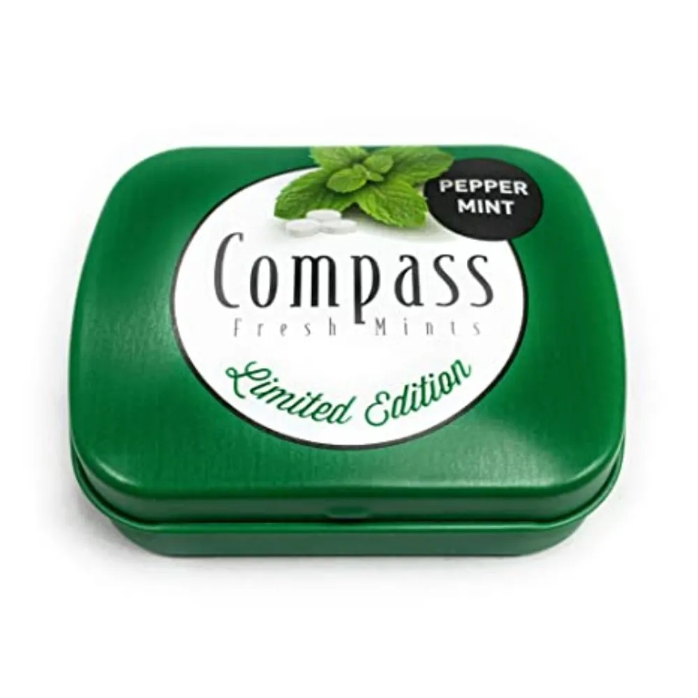 Льодяники без цукру Compass Fresh mints Pepper Mint цукерки Мята 14г
