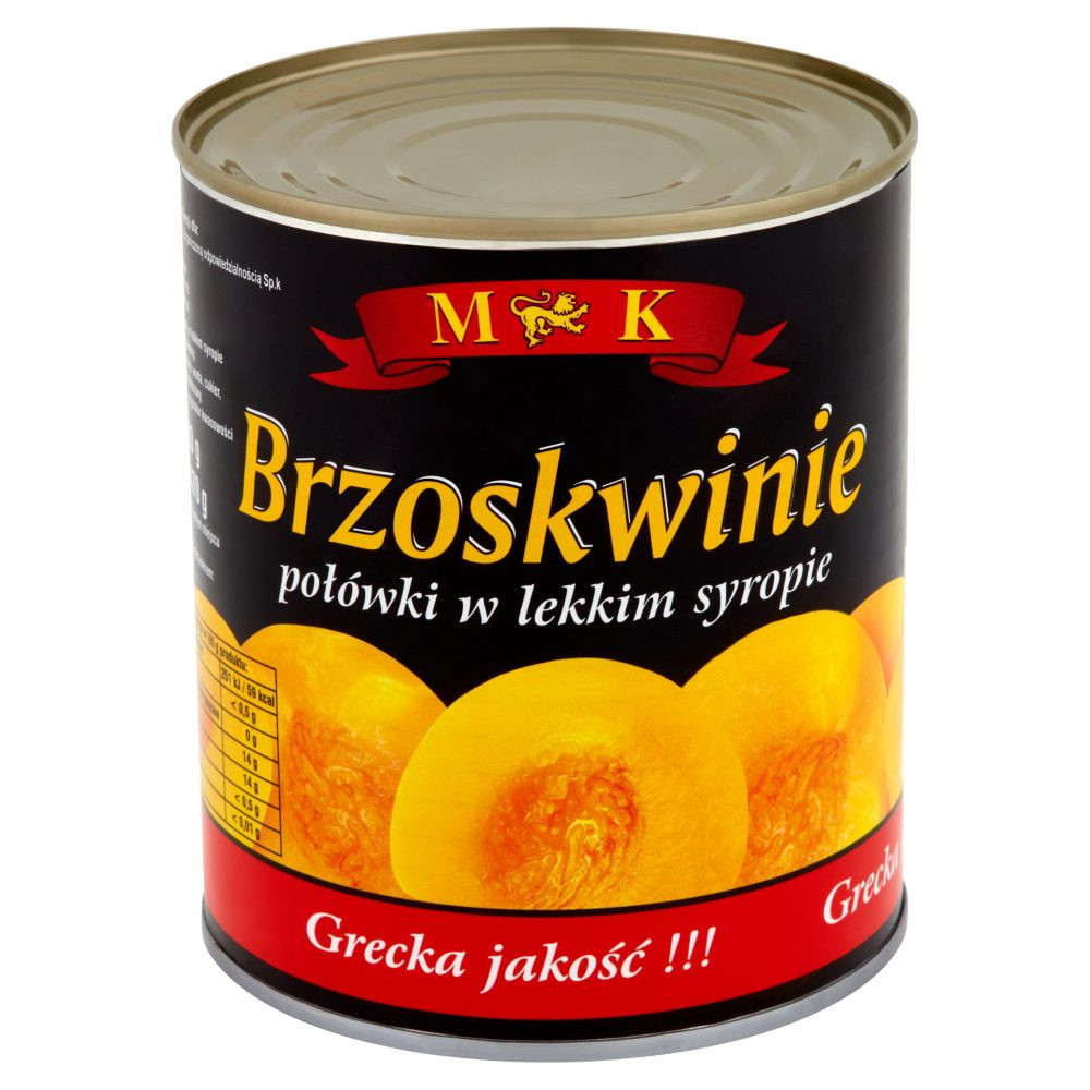 Персики половинки M&K в світлому сиропі 820г