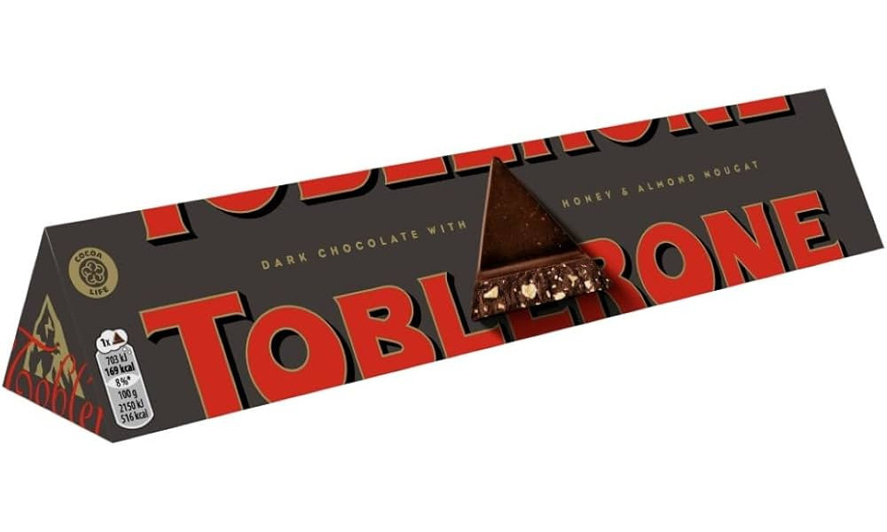 Шоколад чорний трикутний Toblerone з медово-мигдальною нугою 100г