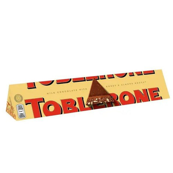 Шоколад молочний трикутний Toblerone з медово-мигдальною нугою 100г