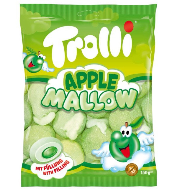 Зефір Trolli Apple Mallow Marshmallow маршмелоу з яблучною начинкою 150г