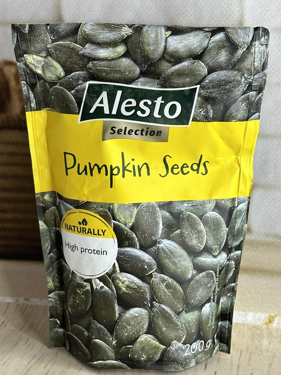 Насіння гарбуза Alesto Pumpkin seeds Selection Відбірне несмажене Натуральне 200г