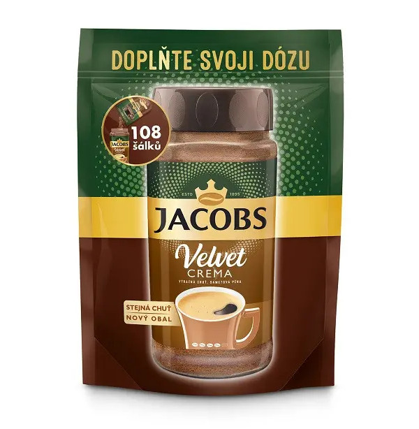 Кава розчинна Jacobs Velvet Темне обсмаження у мякій упаковці 180г