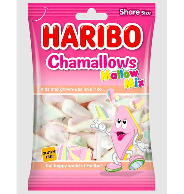 Зефір без глютену Haribo Chamallows Mallow mix Gluten free Marshmallow мікс маршмеллоу 175г