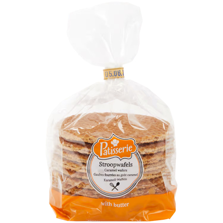 Голландські вафлі солодкі Patisserie Stroopwafels Caramel with Butter карамель з маслом 10шт 400г
