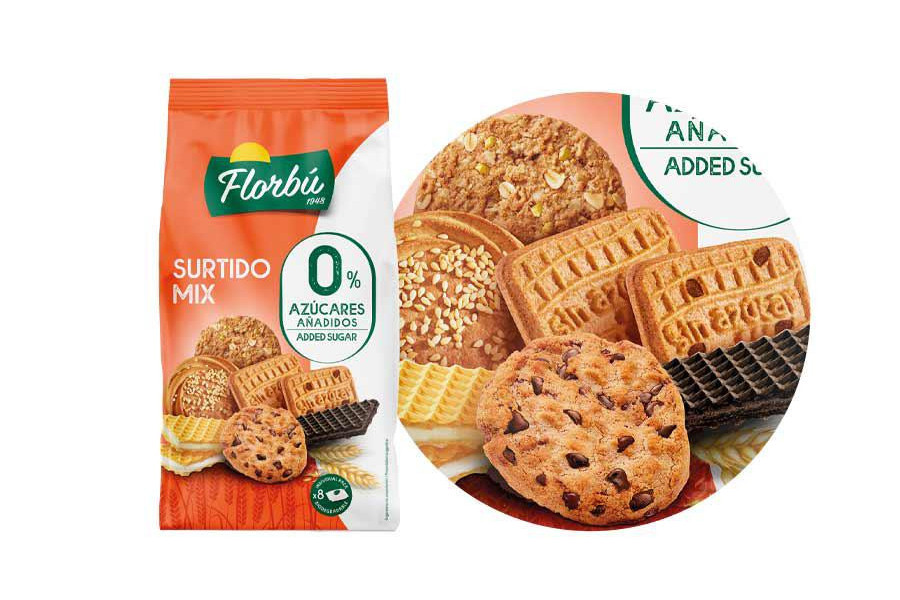 Печиво та вафлі Мікс без цукру Florbu Surtido Mix 0% Sugar Флорбу набір 8 видів 270г