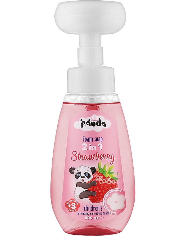 Пінка мило Дитяча Гіпоалергенний для Миття та рук з Дозатором Small Panda 2in1 Strawberry Полуниця від 3 років 300г