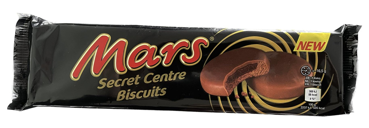 Печиво з нугою Mars Secret Centre biscuits Марс Секретний Центр Бісквіт карамель в молочному шоколаді 4шт 132г