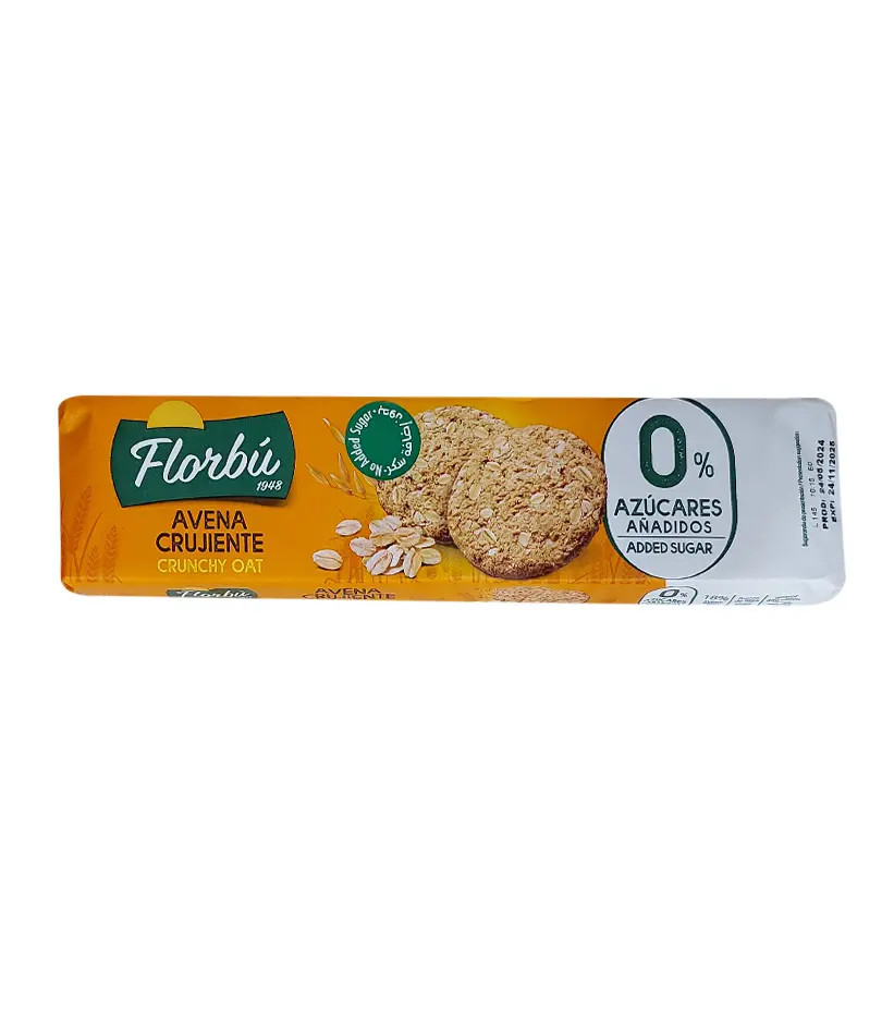 Печиво без Цукру Florbu Avena Crujiente Crunchy Oat Sugar Free Флорбу цільнозернове Вівсяне з Злаками 8шт 150г