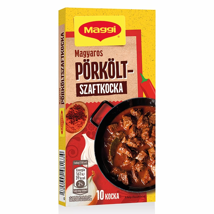 Кубики для мяса та соуса Гуляш Maggi Pokolt Szaftkocka Маггі приправа Гостра для тушкування з червоним перцем 12шт 120г