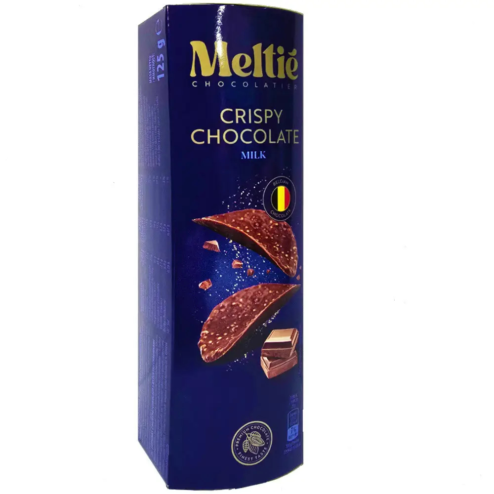 Чіпси Шоколадні Meltie Crispy Chocolate Milk Мелті снеки Молочний шоколад тубус 125г