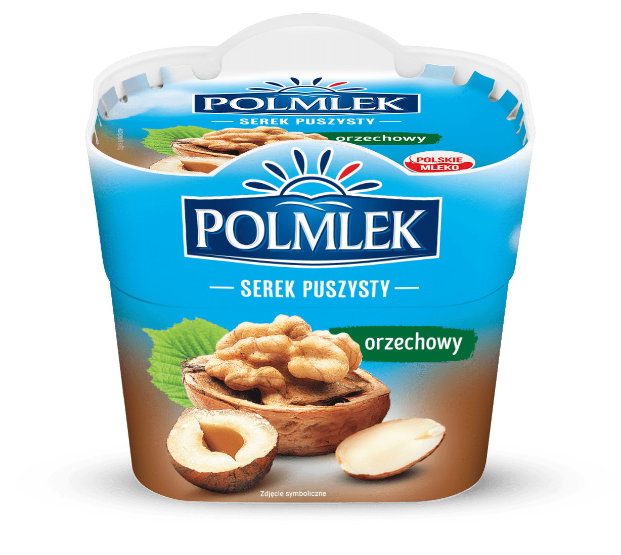 Сир вершковий Polmlek Serek Puszysty Orzehovy Capresi Полмлек Капрезі Сирок десертний творожний з Горіхами Стакан 150г