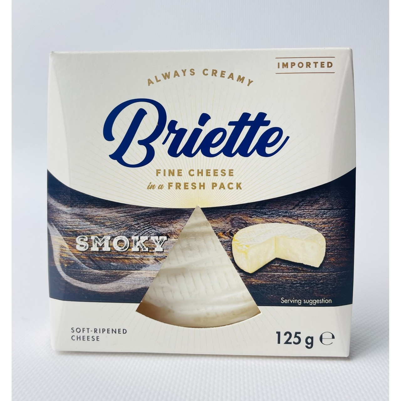 Сир із Цвіллю Briette Smoky Fine Cheese Бріет полутвердий з Ароматом диму дозрілий Круглий 125г