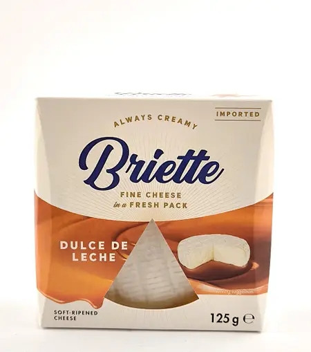 Сир із Цвіллю Briette Dulce de Leche Fine Cheese Бріет Дульче кремовий мякий дозрілий Карамельний Круглий 125г