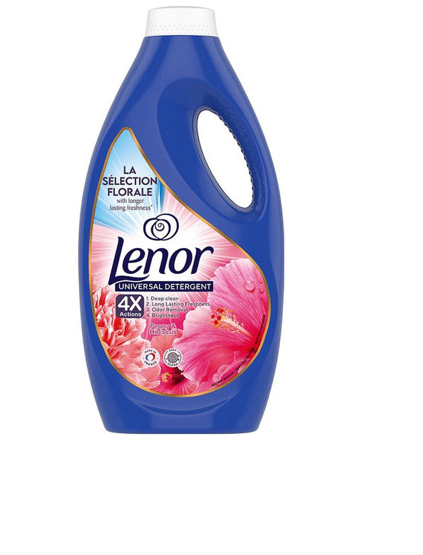 Гель для прання Універсальний Lenor Universal Detergent Deep Clean Power Peony&Hibiscus 4x Action Ленор Піон Гібіскус 60прань 3л