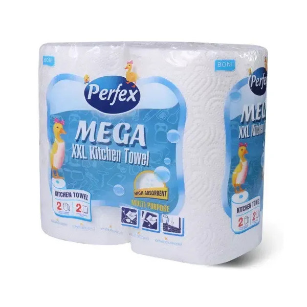 Рушники паперові Perfex Mega Xxl Kitchen towel Multi Purpose High Absorbent Перфекс двошарові багатоцільові Високе поглинання 2шт