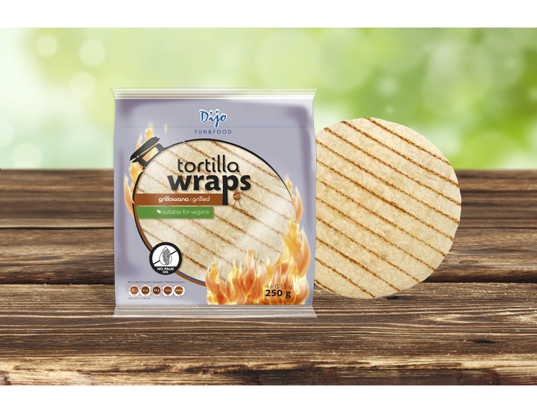 Хлібці Тортилья Пшеничні гріль Dijo Fun&Food Tortilla Wraps Діджо млинці круглі 4шт 250г