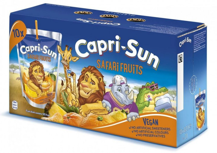 Набір Сік фруктовий Capri-Sun Safari Fruits Капрізон Сафарі фрукти Тетрапак з трубочкою Бігпак Блок 10шт 200мл