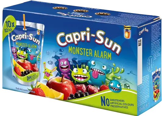 Набір Сік фруктовий Capri-Sun Monster Alarm Капрізон Обережно Монстри Тетрапак з трубочкою Бігпак Блок 10шт 200мл