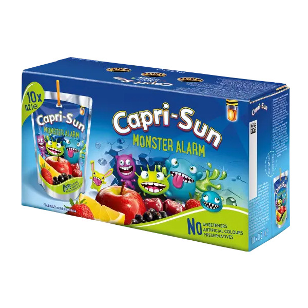 Набір Сік фруктовий Capri-Sun Monster Alarm Капрізон Обережно Монстри Тетрапак з трубочкою Бігпак Блок 10шт 2000мл