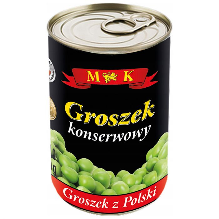 Горошок консервований M&K Groszek konserwowy МК зелений в соці ЄвроБанка 400г
