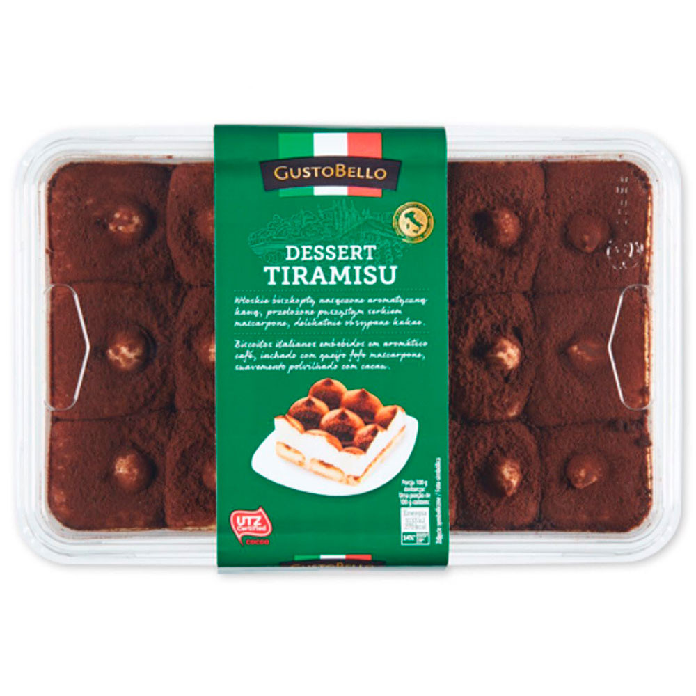 Тірамісу десерт GustoBello Dessert Tiramisu ГустоБелло з шоколадним кремом з Маскарпоне Порційний Бокс з кришкою 500г