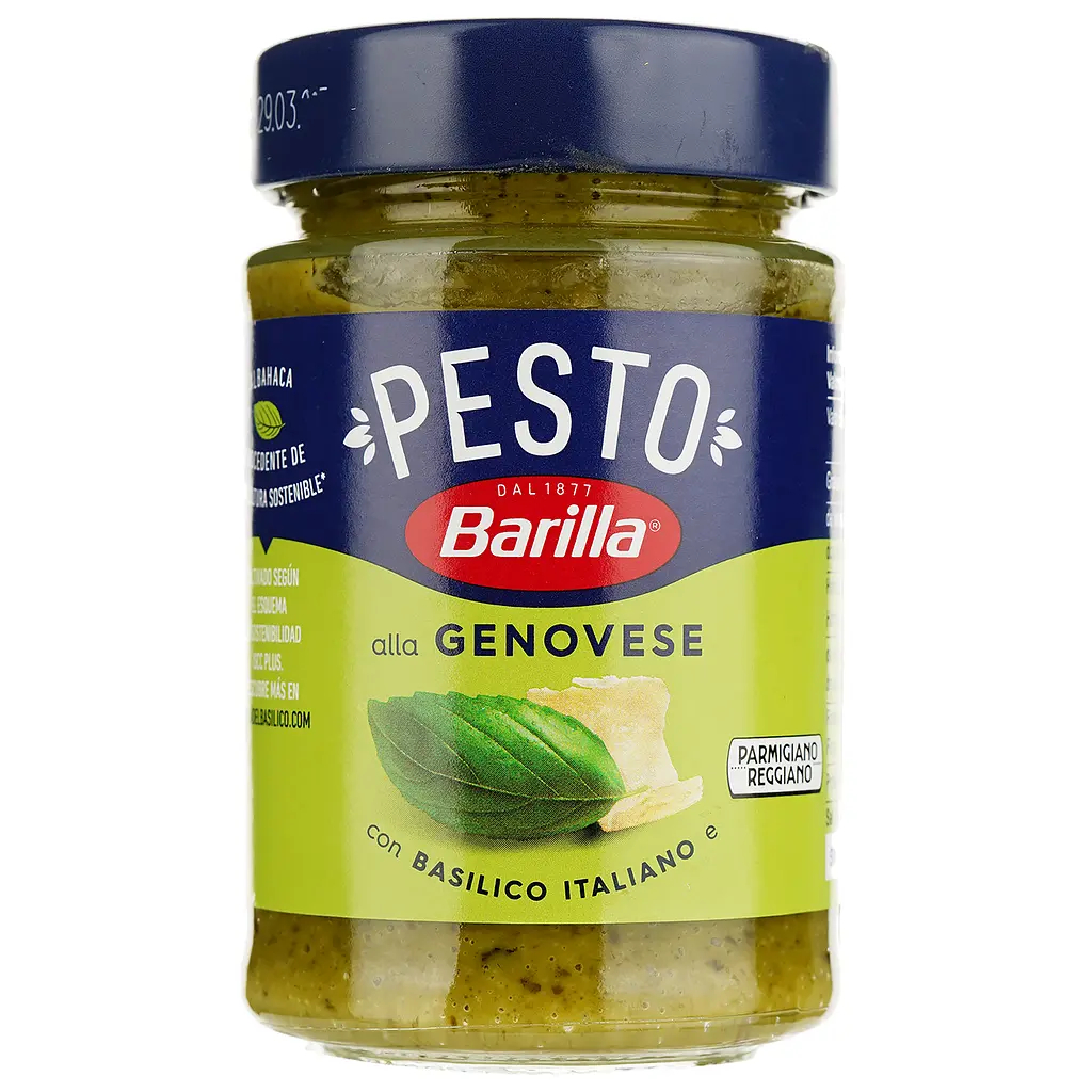 Соус паста Barilla Pesto alla Genovese Parmigiano Reggiano Basilico Барілла Геновезе з сиром Пармезан та базиліком Зелена 190мл