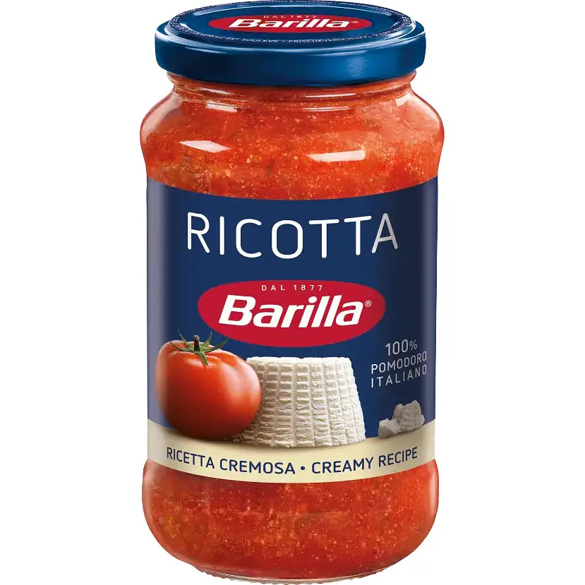 Соус Рікотта Barilla Ricotta Cremosa Ricetta Барілла томатний з сиром склобаночка Червоний 400г