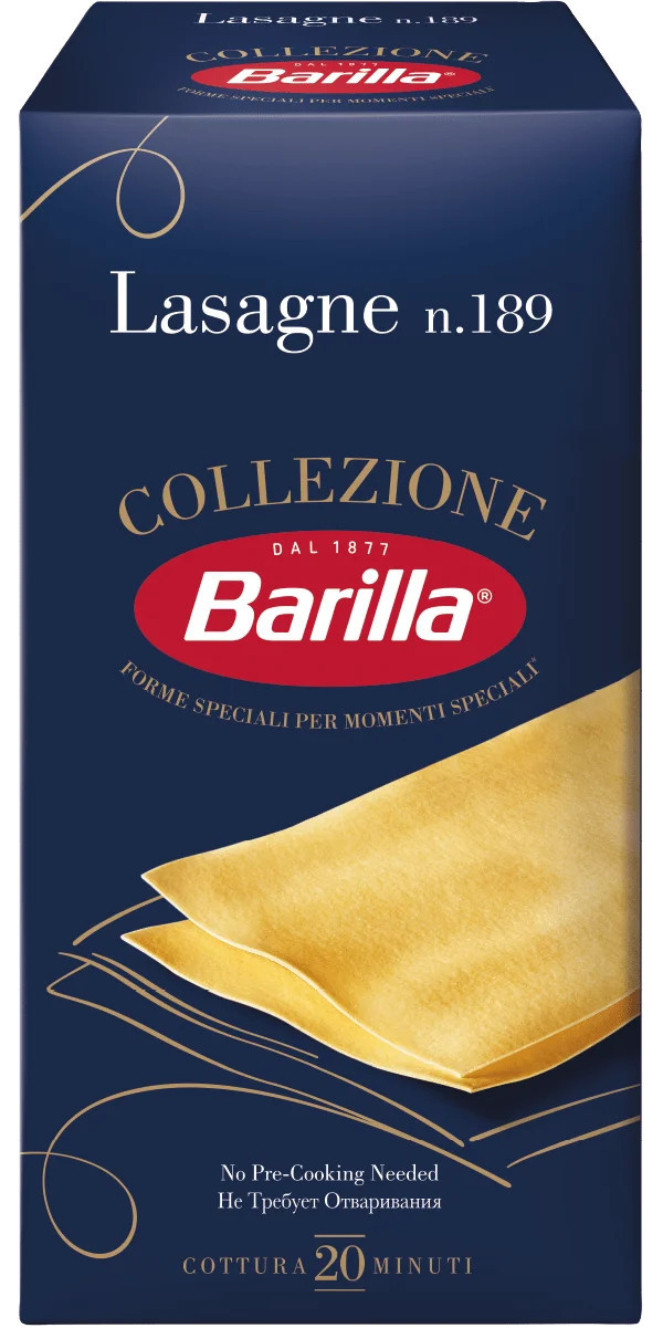 Макарони Лазанья №189 Barilla Collezione Lasagne Барілла Паста широки листи Тіста Колекція Швидке приготування 500г