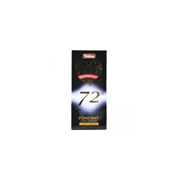 Чорний шоколад Torras zero fondant dark chocolate 72% 100г