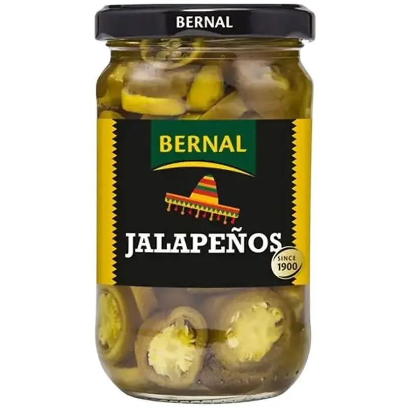Перець Мексиканський маринований Bernal Encurtidos Jalapenos Бернал Халапеньо Гострий в розсолі Зелений Банка 300г