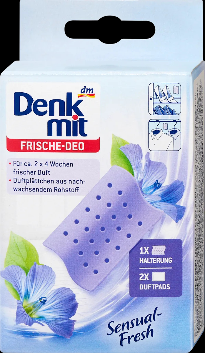 Набір Ароматизатор та Освіжувач для гардеробу DenkMit Frische-Deo Sensual Fresh Денкміт Чуттєва свіжість тримач та запаски 3шт
