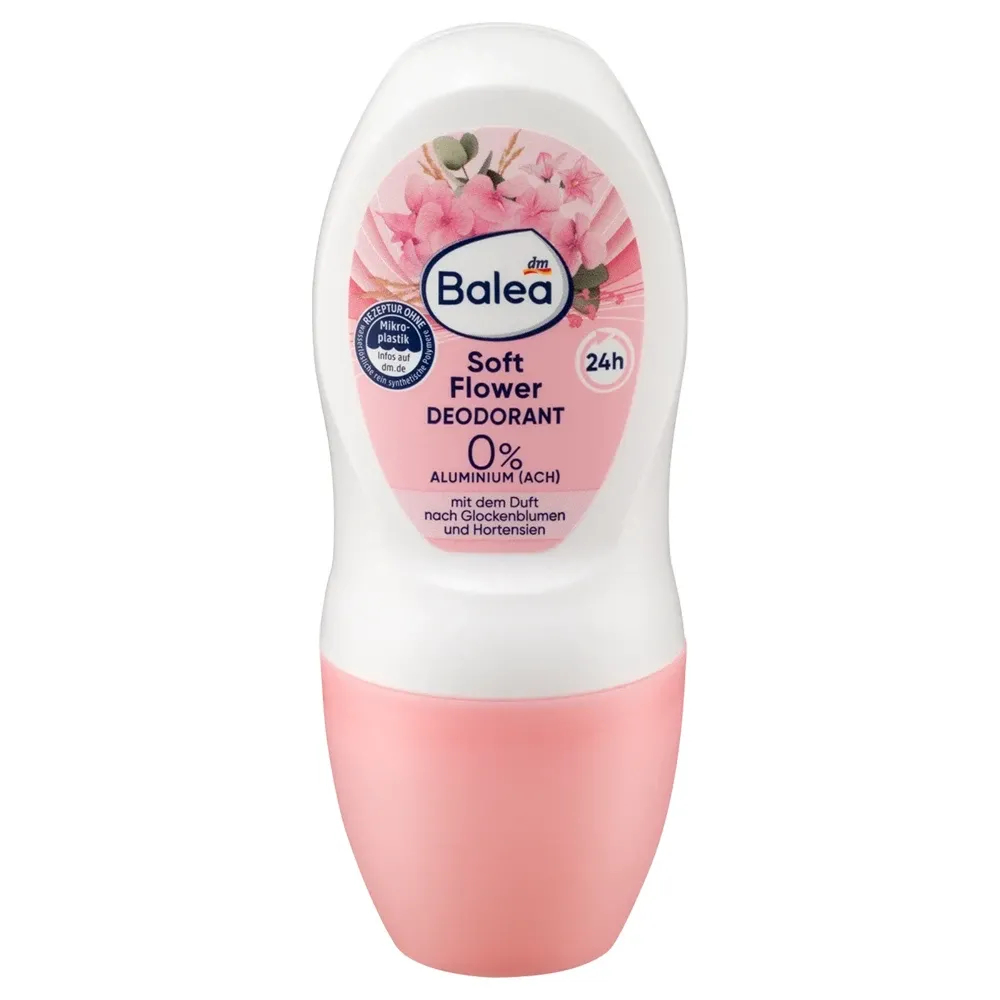 Дезодорант Жіночий Кульковий Balea Soft Flower Deodorant Roll-On 24h Балеа Ніжні Квіти без Алюмінію Гортензія та Дзвіночки 50мл