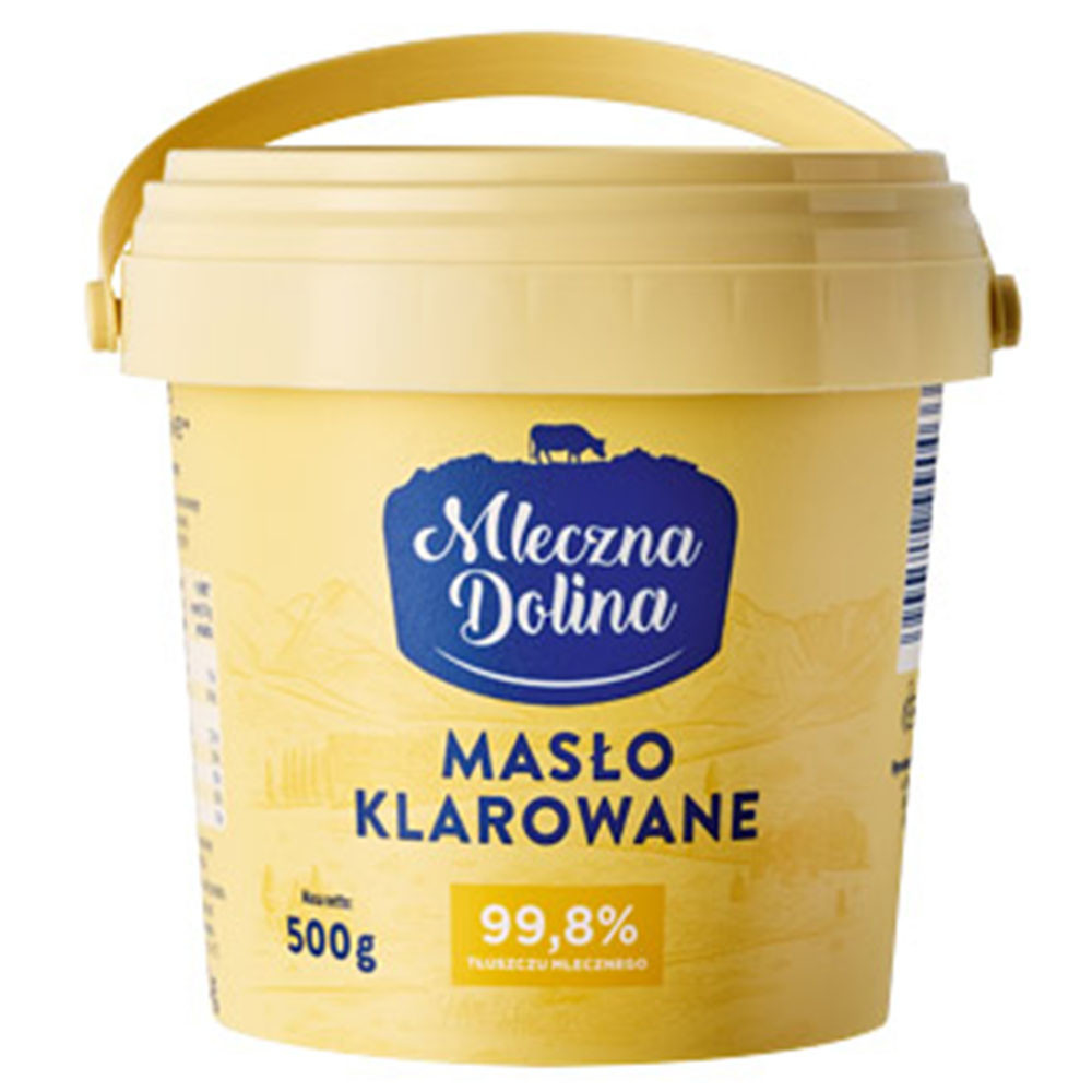 Масло топлене вершкове Mleczna Dolina Masło Klarowane Ghee Naturalne 99% Очищене Гхі Екстра коровяче Відро 500г