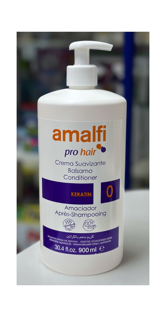 Бальзам Кондиціонер для волосся з Дозатором Amalfi 0 Pro Hair Crema Suavizante Balsam Conditioner Keratin Амалфі з Кератином 900мл
