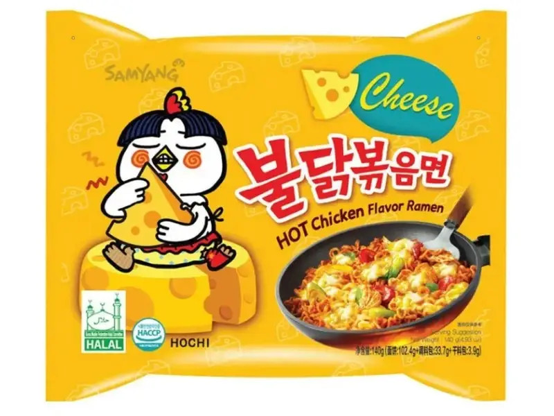 Локшина Рамен з пшеничної муки Samyang Buldak Cheese Hot Chicken Flavour Ramen Булдак в соусі з Сиру Гостра 140г
