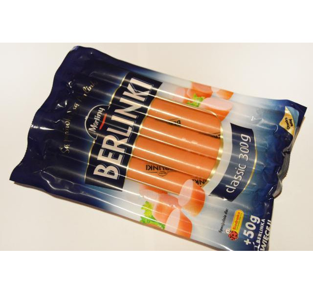 Сосиски з свинини Morliny BERLINKI classic 250г