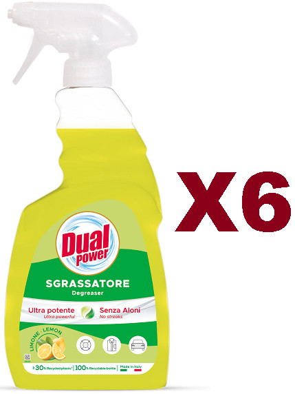 Засіб для видалення Жиру Універсальний Спрей Dual Power Sgrassatore Degreaser Ultra Дуал Павер концентрат Ультрасила Лимон 750мл